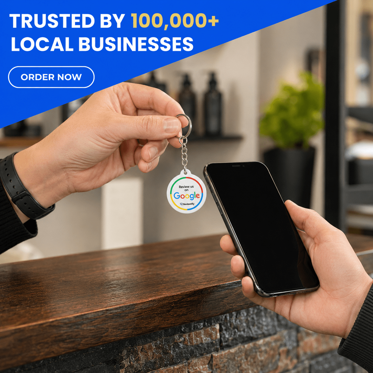Reviewtify™ NFC Google Review Keychain Reviewtify