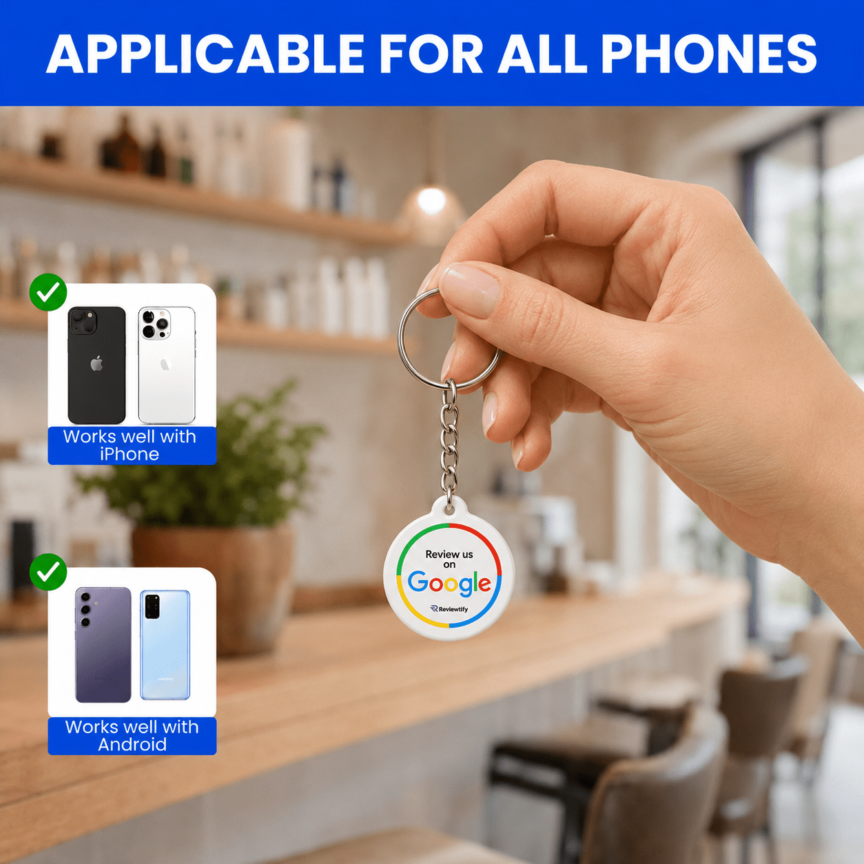 Reviewtify™ NFC Google Review Keychain Reviewtify