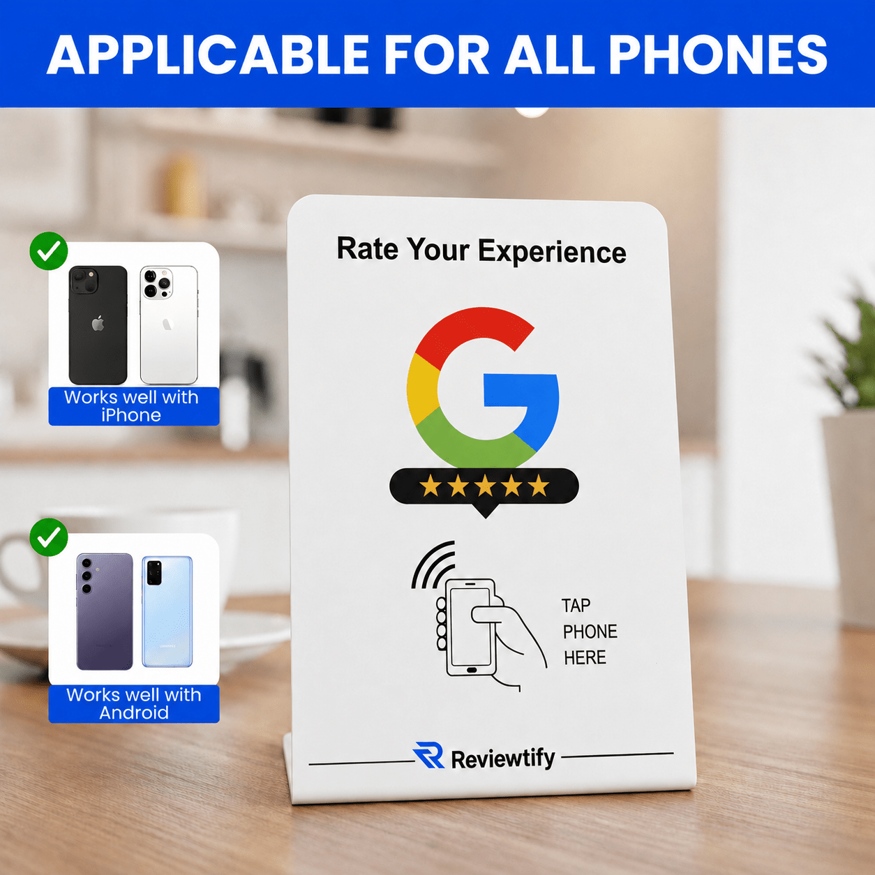 Reviewtify™ NFC Google Review Stand Reviewtify