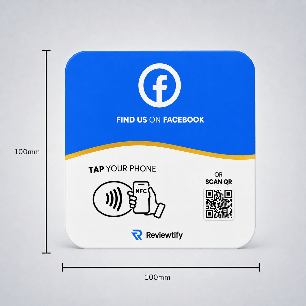 Reviewtify™ NFC+QR Facebook Plate Reviewtify