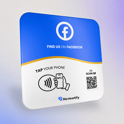 Reviewtify™ NFC+QR Facebook Plate Reviewtify