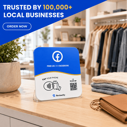 Reviewtify™ NFC+QR Facebook Plate Reviewtify