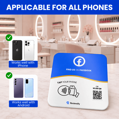 Reviewtify™ NFC+QR Facebook Plate Reviewtify