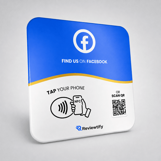 Reviewtify™ NFC+QR Facebook Plate Reviewtify