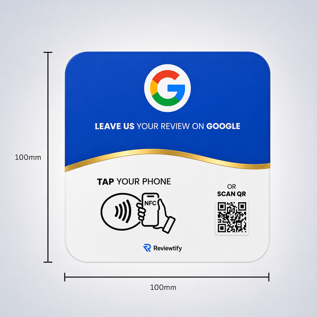 Reviewtify™ NFC+QR Google Review Plate Reviewtify