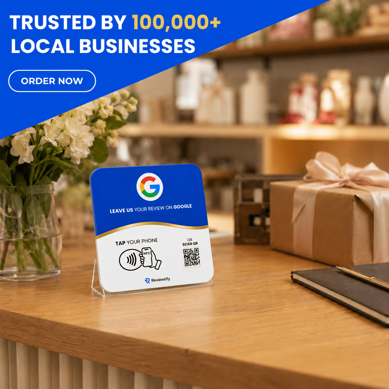 Reviewtify™ NFC+QR Google Review Plate Reviewtify