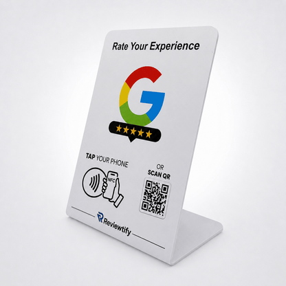 Reviewtify™ NFC+QR Google Review Stand Reviewtify