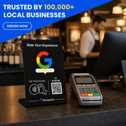 Reviewtify™ NFC+QR Google Review Stand Reviewtify