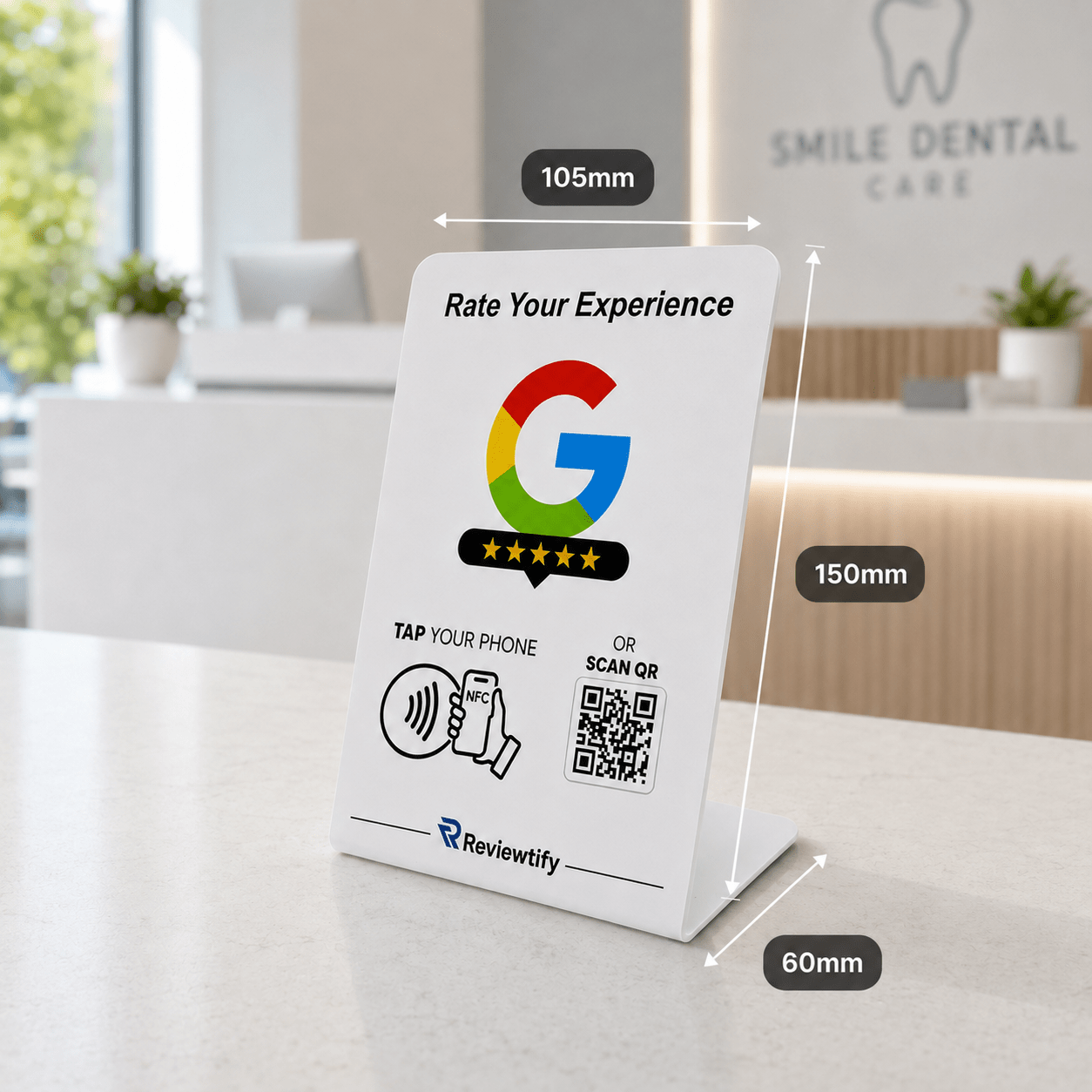 Reviewtify™ NFC+QR Google Review Stand Reviewtify