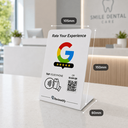 Reviewtify™ NFC+QR Google Review Stand Reviewtify