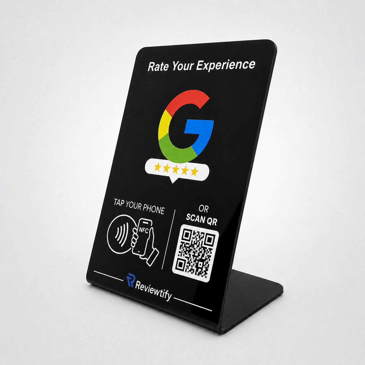 Reviewtify™ NFC+QR Google Review Stand Reviewtify