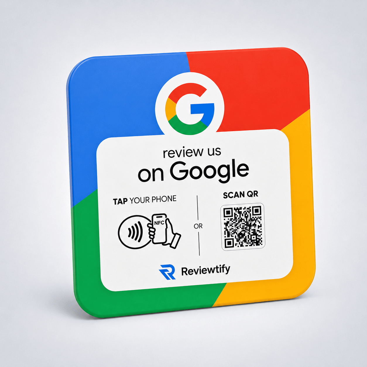 Reviewtify™ NFC+QR G/Y Google Review Plate Reviewtify