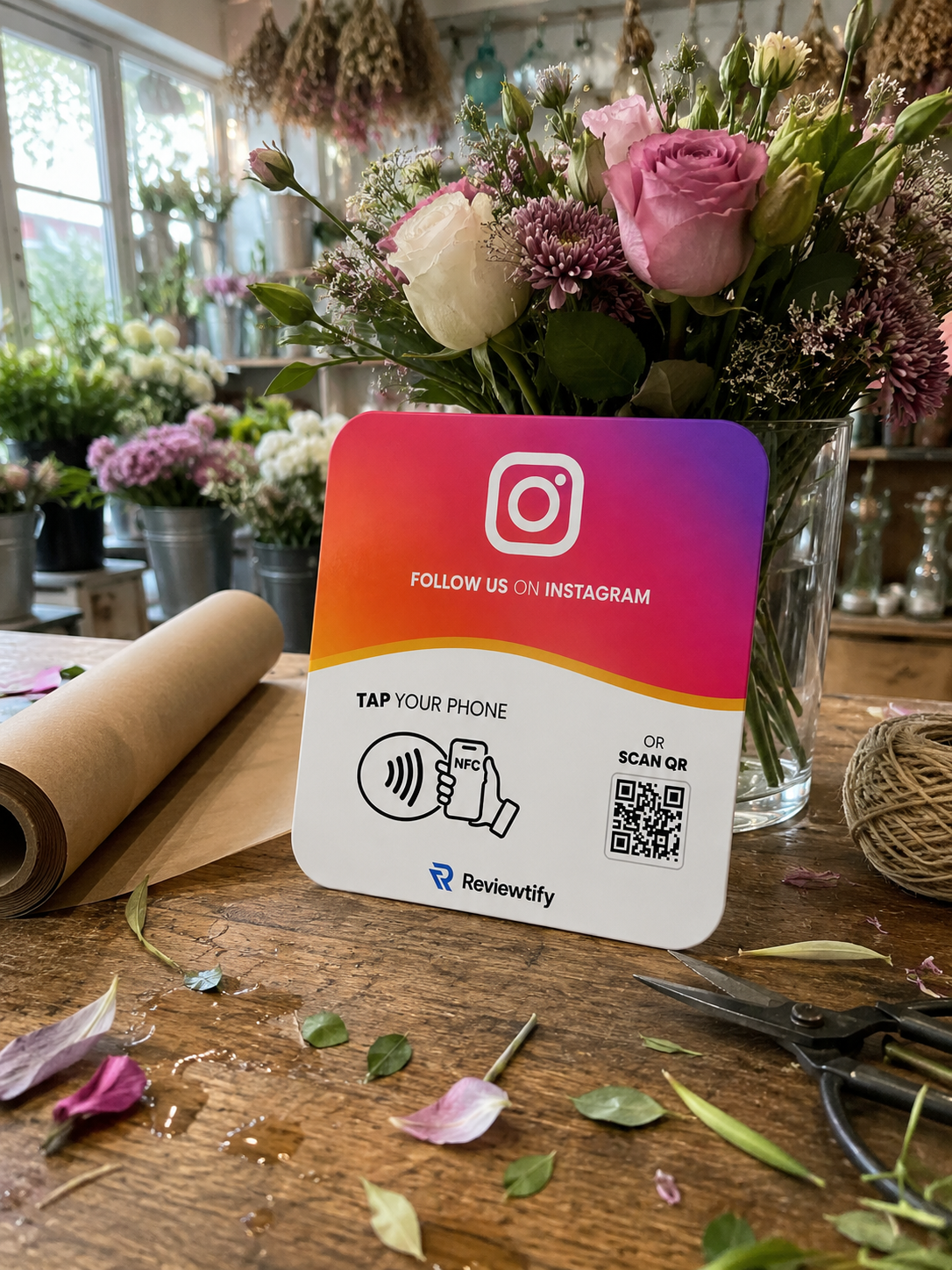 Reviewtify™ NFC+QR Instagram Plate Reviewtify