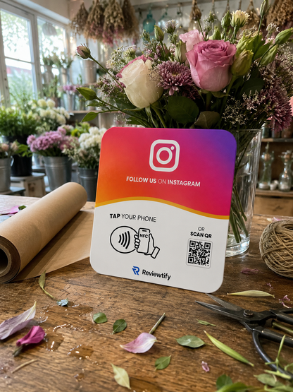 Reviewtify™ NFC+QR Instagram Plate Reviewtify