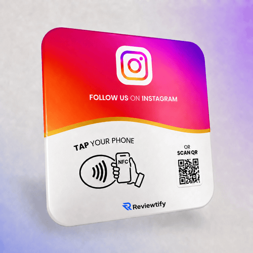 Reviewtify™ NFC+QR Instagram Plate Reviewtify