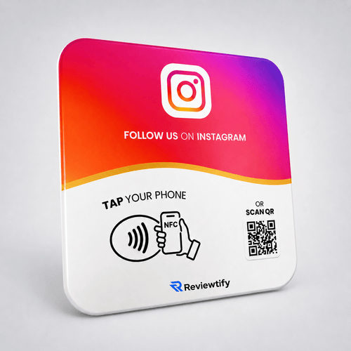 Reviewtify™ NFC+QR Instagram Plate Reviewtify