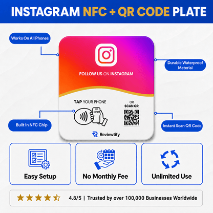 Reviewtify™ NFC+QR Instagram Plate Reviewtify