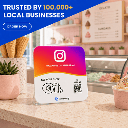 Reviewtify™ NFC+QR Instagram Plate Reviewtify